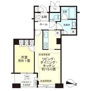 D’グラフォート大阪N.Y.タワー肥後橋の間取り図