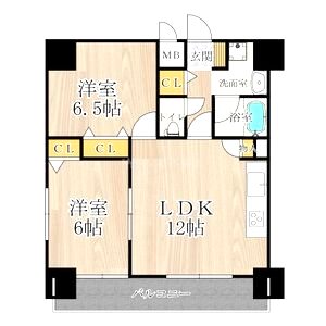 ブリリアン夕陽丘の間取り図
