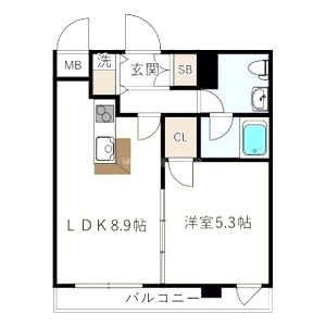 フローライト南森町の間取り図