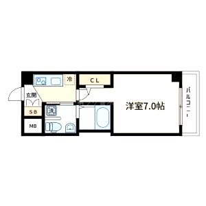 ラシーヌ天王寺町南の間取り図