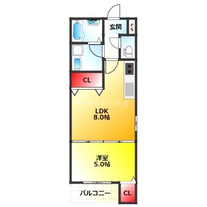 Chillway吹田元町の間取り図