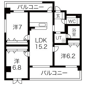 ハッピーコート飾磨の間取り図