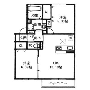 プルミエジュール上野芝の間取り図