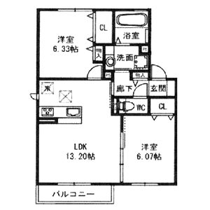プルミエジュール上野芝の間取り図
