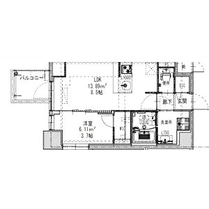 S-RESIDENCE阿波座chiaroの間取り図