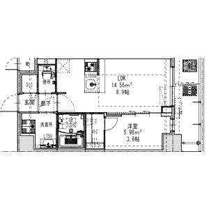 S-RESIDENCE阿波座chiaroの間取り図