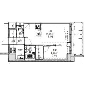 S-RESIDENCE阿波座chiaroの間取り図