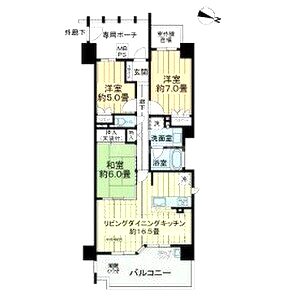 ライオンズ新神戸山の手レジデンスの間取り図