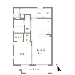 ドミール ウエストの間取り図