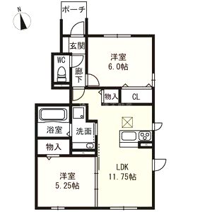ソレイユ ルヴァンBの間取り図