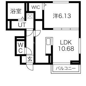 D-room富野B棟 部屋の間取り図