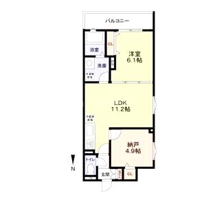 フォレストクリエオーレ枚岡弐番館の間取り図