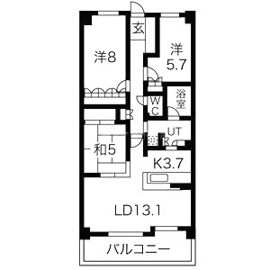 ローレルコート芦屋の間取り図