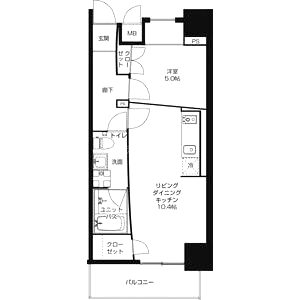 URBAN FLATS中之島の間取り図