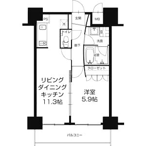 URBAN FLATS中之島の間取り図