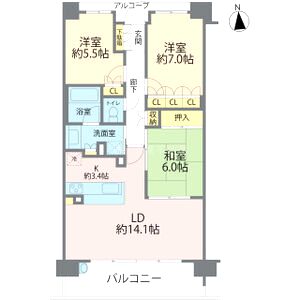 ウェリス千里山ヒルズの間取り図