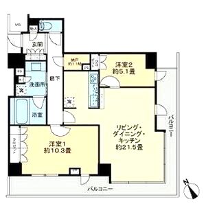 ザ・パークハウス神戸タワーの間取り図