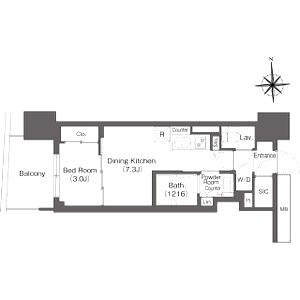 コンフォリア・リヴ本町WEST Qの間取り図