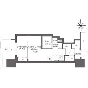 コンフォリア・リヴ本町WEST Qの間取り図