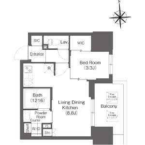 コンフォリア・リヴ本町WEST Qの間取り図