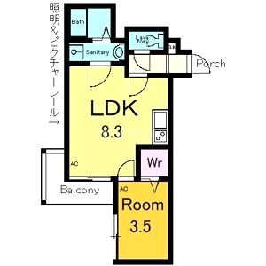 山科HATCH京都薬大前の間取り図