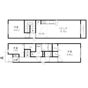 ラフィネ小松B棟の間取り図
