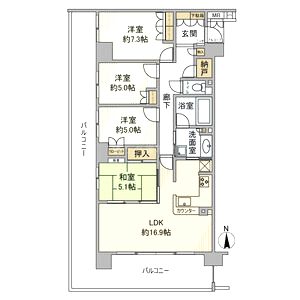 ファインフラッツ関目ザ・レジデンスの間取り図