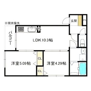 ヴェルメゾン堺北条町の間取り図