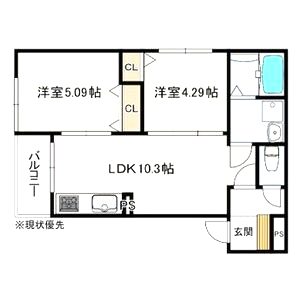 ヴェルメゾン堺北条町の間取り図