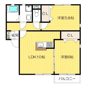 メル・ベイユ Aの間取り図