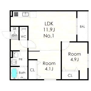 アバンティオ小阪の間取り図