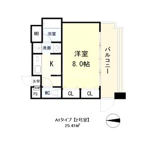 コスモリード谷町六丁目の間取り図