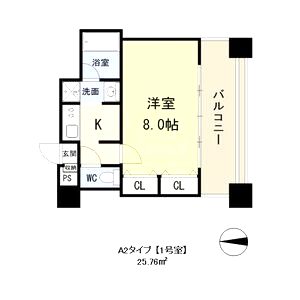 コスモリード谷町六丁目の間取り図