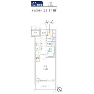 プランドール新北野の間取り図