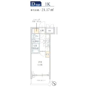 プランドール新北野の間取り図