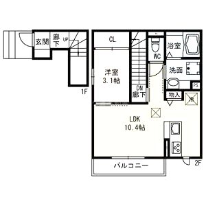 セジュール・F 住居 Bの間取り図