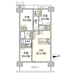 プレージア住之江公園エアパレスの間取り図