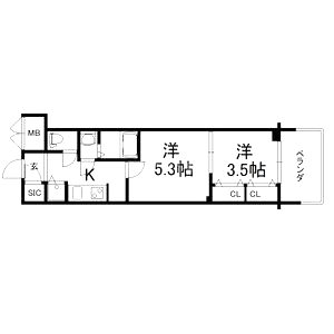 LAV神戸三宮の間取り図