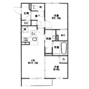 サウス グランツ 1号棟 1の間取り図