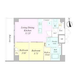 ArtizA瓦屋町IIの間取り図