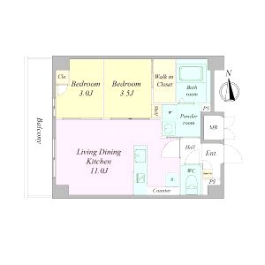 ArtizA瓦屋町IIの間取り図