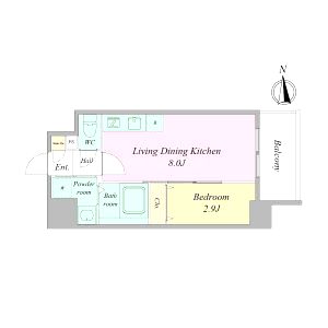 ArtizA瓦屋町IIの間取り図