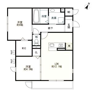 D-room灘北通の間取り図