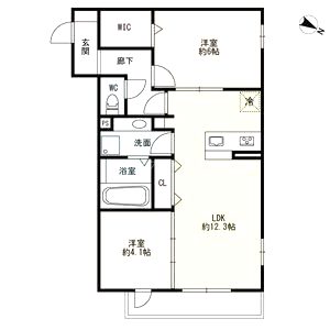 D-room灘北通の間取り図