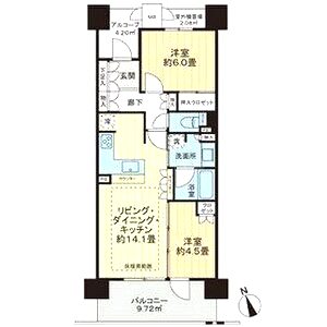 ジオ天六ツインタワーズWEST棟の間取り図