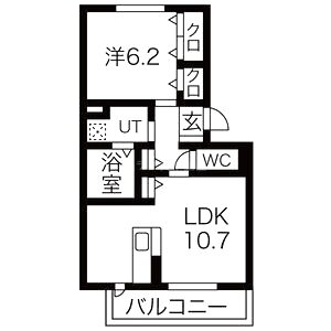 エール北花山 部屋の間取り図