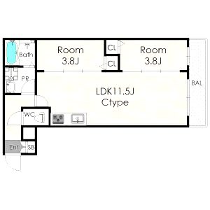 TIO四條畷の間取り図