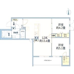 ウェルスクエア山坂の間取り図