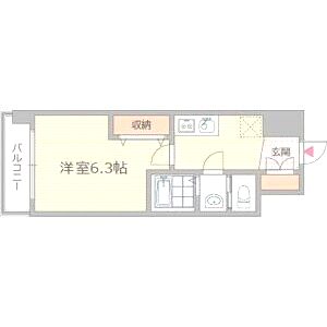 スクエアガーデン緑橋(Luxe緑橋)の間取り図