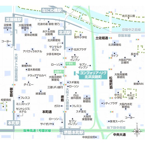 コンフォリア・リヴ北浜淡路町の外観2枚目